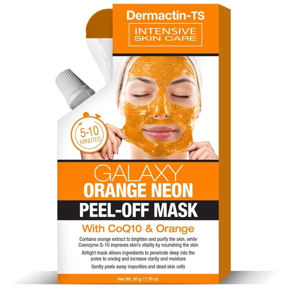 Dermactin Galaxy Orange Neon Peel Off Facial Mask with CoQ10 and Orange 1.76 oz.