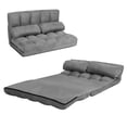 thumbnail image 1 of Patiojoy Canapé de Sol Réglable Canapé Paresseux Pliable Lit de Repos avec 2 Oreillers Gris, 1 of 6
