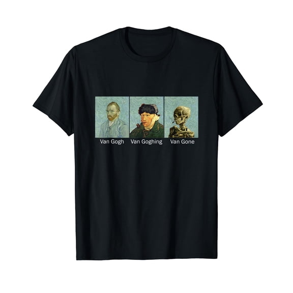 Van Gogh Art Painting "Van Goghing Van Gone" Funny Black T-Shirt