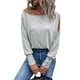 thumbnail image 3 of Top de mujer Ticfox Cuello Barco Manga Larga Gris 3XL, 3 of 5