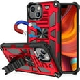 thumbnail image 3 of For Apple iPhone 13 Mini (5.4") Built in Magnetic Kickstand, Military Hybrid Bumper Heavy Duty Dual Layers Rugged Protective Phone Case Cover by Xpression [Red], 3 of 7