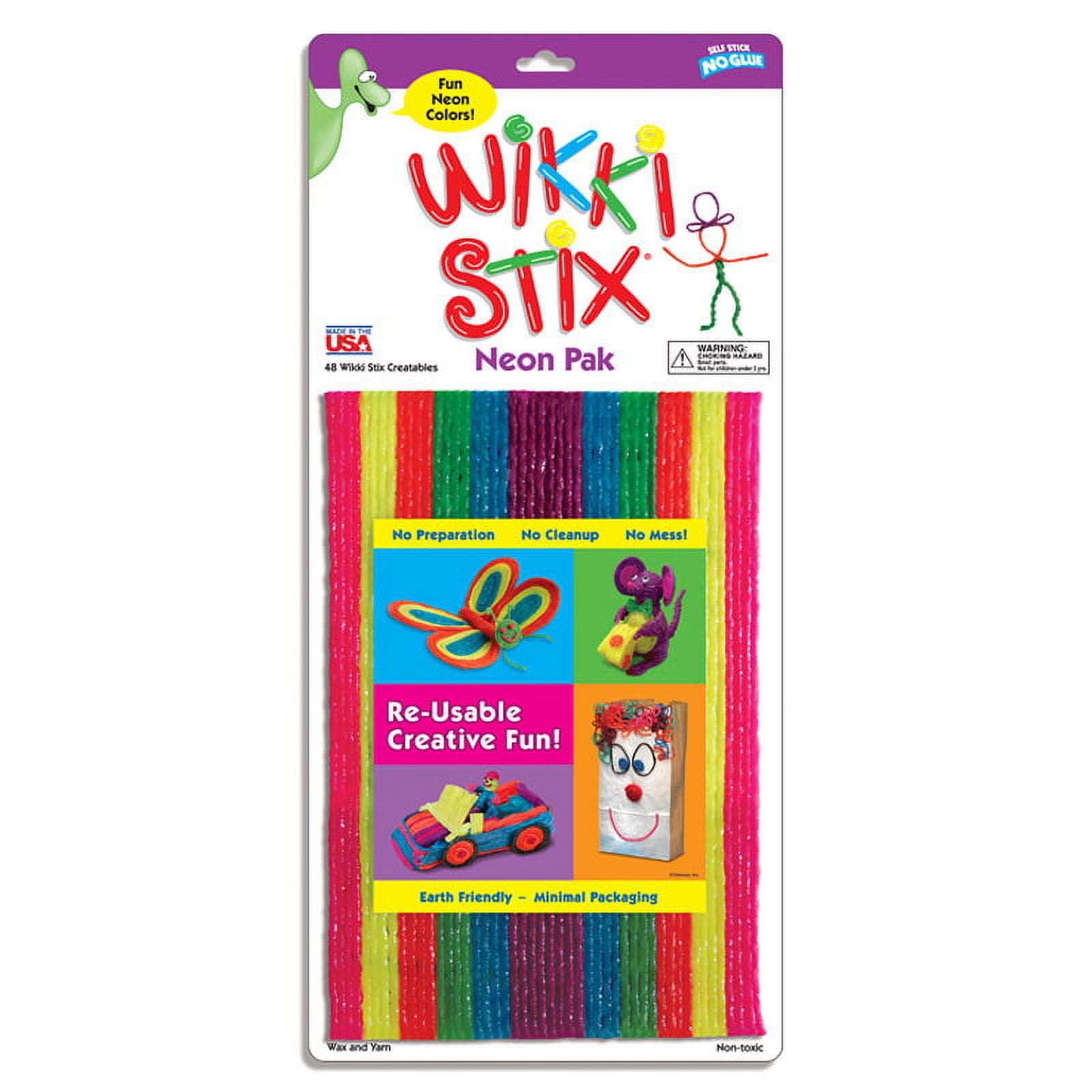 Wikki Stix Arts and Crafts for Kids Triple Play Pack, Non-Toxic, Waxed Yarn, Fidget Toy, Reusable Molding and Sculpting Playset, by Wikki Stix, 3 Color Sets, 144 Count