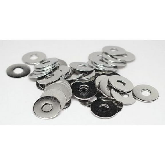 FOREVERBOLT FBFLWASH38SOD2P100 3/8" x 7/8" OD NL-19(R) Finish 18-8 Stainless Steel Flat Washers, 100 pk.