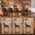 thumbnail image 4 of Ninecer Bar Stools Set of 4, 24inch Black Upholstered PU Leather Bar Chairs with Back & Metal Legs, Modern Kitchen Island Counter Chairs for Dining Room 300lbs, 4 of 9