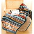 thumbnail image 5 of Quality Material and Design, Beautiful Unique Design with Top Colored Stripes and Back Plain Light Brown for Couch, Woolen Blanket, Reading Blanket, TV Blanket, 5 of 5