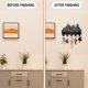 thumbnail image 5 of Perchero de pared con diseño de rascacielos de madera de 11,8 x 7,9 pulgadas, con diseño de ciudad moderna, llavero para pared, 5 ganchos de aleación, decoración de pared, color negro., 5 of 9