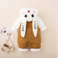 thumbnail image 4 of IVEYRTF Toddler Kids Bodysuit Cute Print Fleece-Lined Hooded Romper Zip Thermal Fall Winter Cozy Warm One-Piece Outerwear for Baby 1-2 Years(Coffee,3 Months), 4 of 6