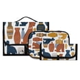thumbnail image 3 of 3-Piece Travel Toiletry Bag Set, Hanging Wash Bag with Makeup Bag & Brush Case,Waterproof Cosmetic Organizer for Travel, Gym & Home Contemporary Minimalist Art, 3 of 10