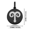thumbnail image 2 of Stainless Steel Aries Zodiac Sign (Ram) Round Medallion Keychain Circle Ring, 2 of 2