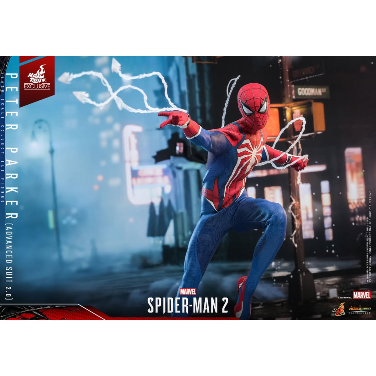 Hot Toys Marvel's Spider-Man 2: Peter Parker Advanced Suit 2.0 Action Figure, with Eye Parts