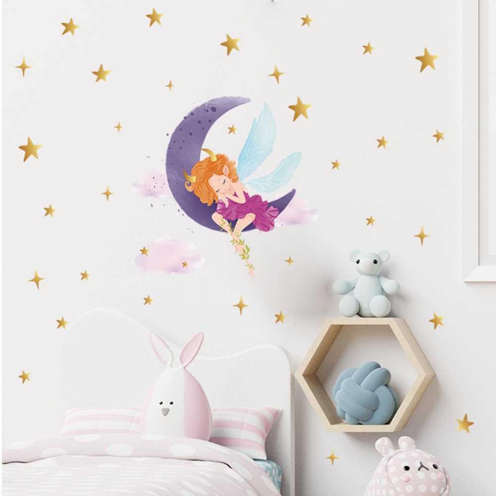 Easter Wall Decals Easter Wall Stickers Cartoon Bunny Stars Good Night Wall Decals Children's