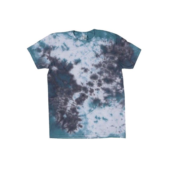 Dyenomite B25514374 LaMer Over-Dyed Crinkle Tie-Dyed T-Shirt, Gulf - Medium