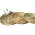 thumbnail image 5 of Round Woven Placemats for Dining Table, Water Hyacinth Straw Braided Placemat, Heat Resistant Non-Slip Weave Placemats Handmade, 2 Pack, 5 of 8