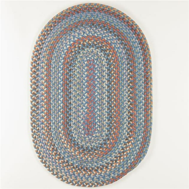 Rhody Rug BH97R120X156 10 x 13 ft. Bar Harbor Bluestone Oval Rug, Multi Color