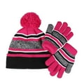 thumbnail image 2 of Pyhlmscde Women's Striped Velvet Warm Hat Gloves Two Piece Set, Winter Hats for Women, Winter Gloves, Womens Hat, 2 of 5