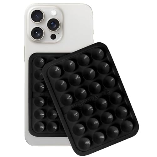 Suction Pal 2.0 2.0 Skin for Phone Grip with Suction Cups, Black, 2 Pack