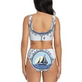 thumbnail image 3 of Kdxio Not All Who Wander Are Lost2 Print Women's 2 Piece High Waisted Wrap Spaghetti Strap Summer Swimsuit Bikini Set-Large, 3 of 7