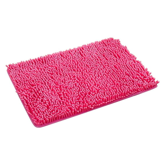 Mbxmh Rose red Chenille Living Room Bathroom Absorbent Floor Mat 60×90Cm E,Absorbent Bathroom Mat Soft and Comfortable Furry Durable Thickened Bathroom Carpet Machine Washable Reusable