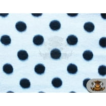 Fleece Printed Winter Fabric Black Polka Dots on White / 58" Wide/ Sold by the yard S-573
