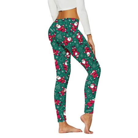 

nsendm Cute Maternity Clothes Comfortable Leggings For Women Casual Christmas Pattern Stretch High Cute Leggings for Women Pants Green Small