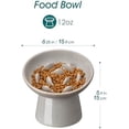 thumbnail image 2 of Ceramic Slow Feeder Cat Bowl, 6.25 Inch Elevated Cat Slow Feeder Bowl, Anti Vomiting for Dry and Wet Food, Grey, 2 of 7