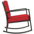 thumbnail image 4 of Costway Patio Rattan Rocker Chair Outdoor Glider Wicker Rocking Chair Cushion Lawn Red, 4 of 8