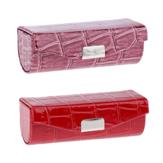 Estuche de pintalabios Salvador 2 uds de cuero PU con espejo para monedero