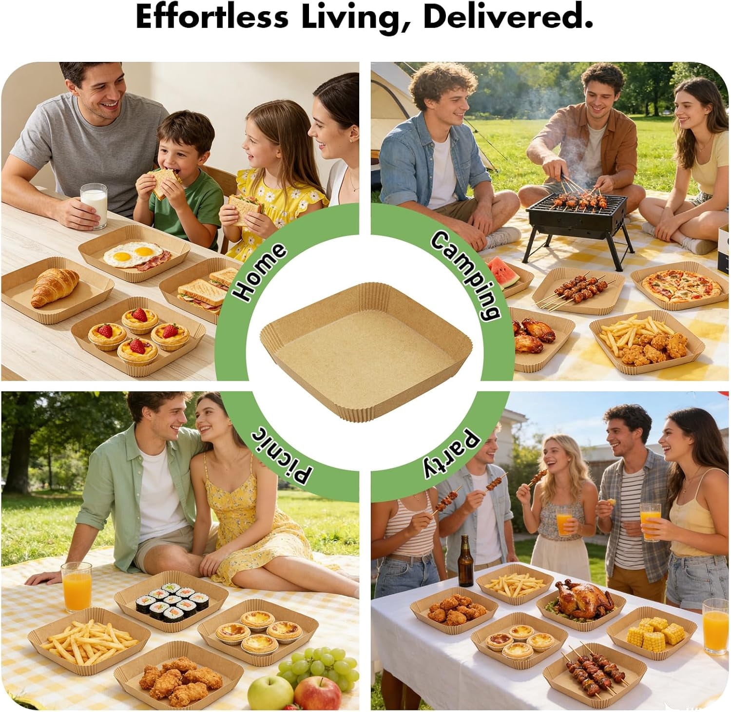 200Pcs 8 Inch Air Fryer Liners Disposable, Airfryer Paper Liners for 6-10 QT, Liners Paper Oil Proof and Easy Cleanup, Non Stick Air Fryers Accessories, Baking Liners, Parchment Paper Sheets