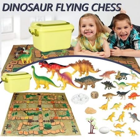 Aozowin Kid Boy Gift Toy Dinosaur Animal Model Behemoth Dinosaur Flying Chess Set,Christmas Gifts for Kids