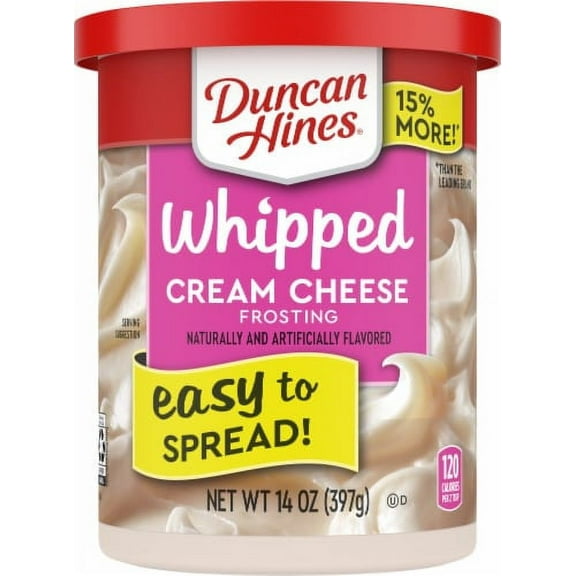 Duncan Hines Whipped Cream Cheese Frosting, 14 oz (Pack of 2)