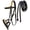 Black/Beige, variant on Horse Western Cob Leather Training Tack Bitless Sidepull Bridle w/ Reins 7711TL-C