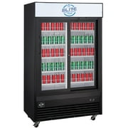 NSF 48 in. Sliding Door Commercial Refrigerator 32 Cu.Ft. Tempered Glass Merchandiser Refrigerator, Disaplay Cooler