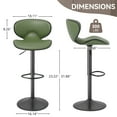 thumbnail image 5 of Hawsaiy Adjustable Swivel Bar Stools Set of 2 with Back and Footrest, Faux Leather Counter Height Kitchen Stools, Modern Bar Chairs for Island and Home Bar, Green, 5 of 8