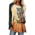 thumbnail image 2 of Costumes d'Halloween pour Femmes 2023 en Liquidation T-Shirt à Col Rond Oversize pour Femmes T T-Shirts à Imprimé d'Halloween T-Shirt à Manches Courtes Blouse Hauts, 2 of 5