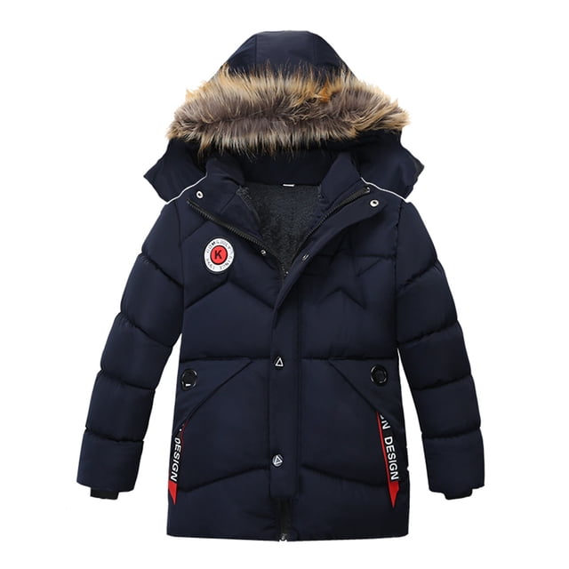 YOUSNH Jackets for Kids Children Winter Boy Jacket Coat Hooded Coat Fashion Kids Warm Clothes Jacket Boys Coat&jacket Fall Outfits Blue 3 Years