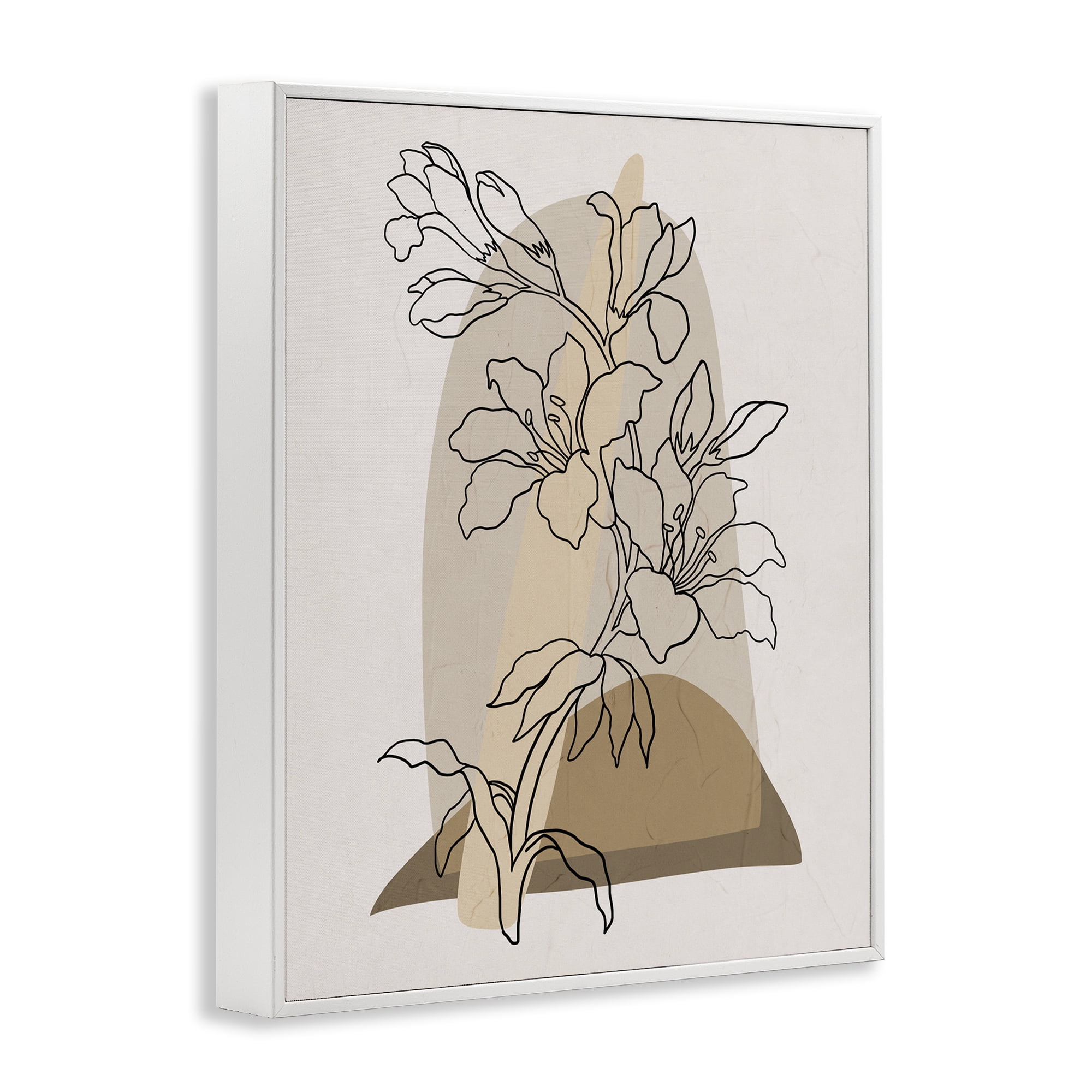 Stupell Industries Boho Lily Impression Botanical & Floral Painting White Framed Art Print Wall Art, 24 x 30