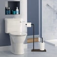 thumbnail image 3 of Toilet Paper Holder Stand - Free Standing Toiler Paper Dispenser with Rustic Wooden Base Black, 3 of 3