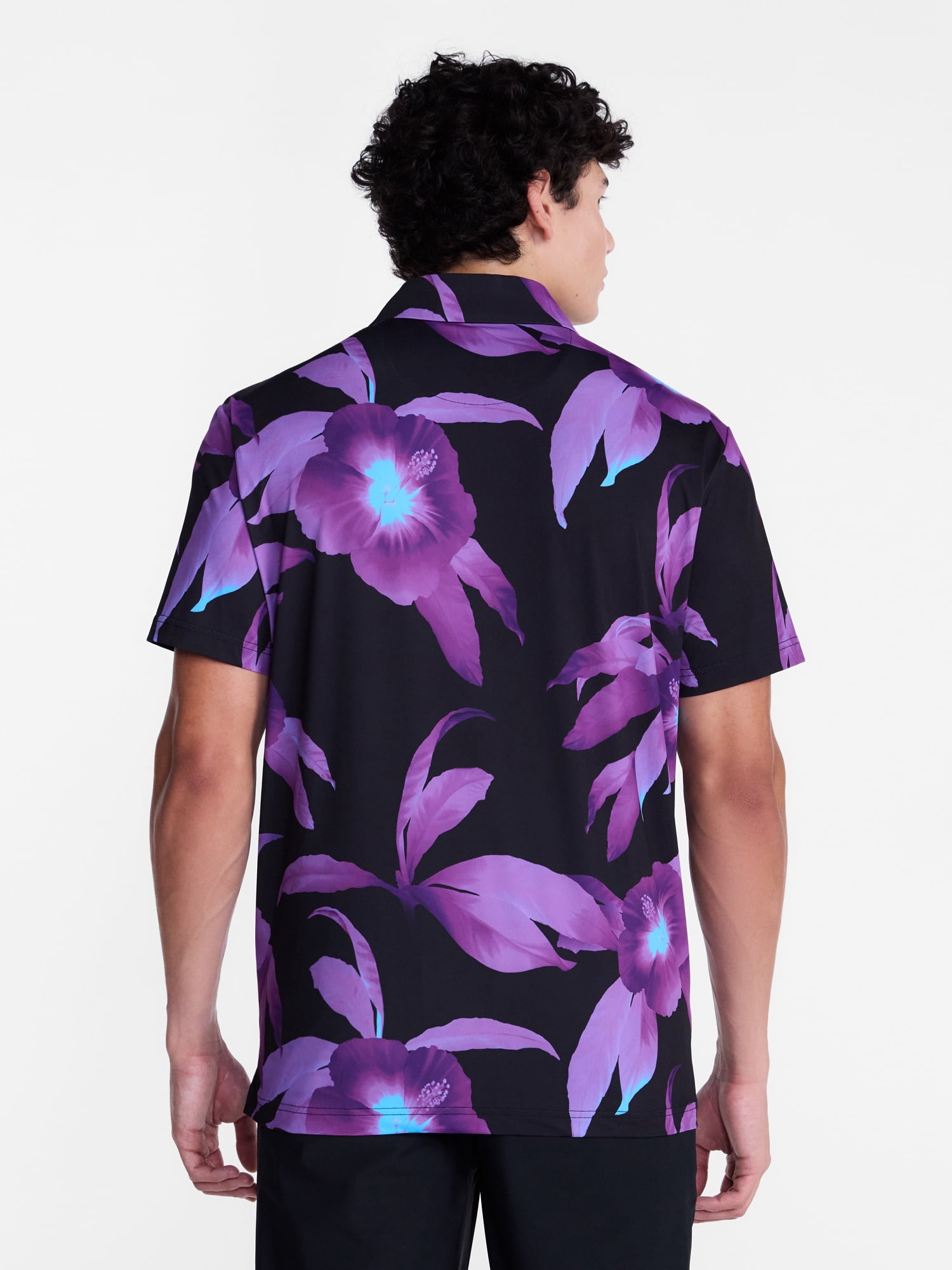 Birdie Bound Men's and Big Men's Midnight Bloom Polo Shirt, Sizes XS-4XLT