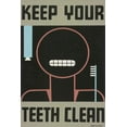 thumbnail image 2 of WPA 13x18 Black Ornate Wood Framed with Double Matting Museum Art Print Titled - Keep your teeth clean, 2 of 4