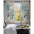 thumbnail image 3 of Blue Tulip Sheer Curtains 39 Inch Length 2 Panels Set for Living Room/Bedroom, Retro Flowers Leaves Butterfly Plants Khaki Kitchen Curtains Grommet Semi-Sheer Curtains Window Treatments 27.5"x39"x2, 3 of 7
