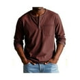 thumbnail image 6 of Men's Fashion Vintage Distressed Pocket Long-Sleeve Shirt,Long Sleeve Distressed Washed V Neck Button Shirts, 6 of 8