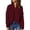 Claret, variant on Lovskoo 2024 Sweaters for Women Long Sleeve Casual Trendy Solid Color V-Neck Ruched Pullover Blouse Tops Claret