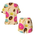 thumbnail image 6 of Rocae Donuts for Two Piece Sleepwear Pajamas Sets for Women Soft Short-Sleeved Pjs with Lounge Shorts 4X-Large, 6 of 9