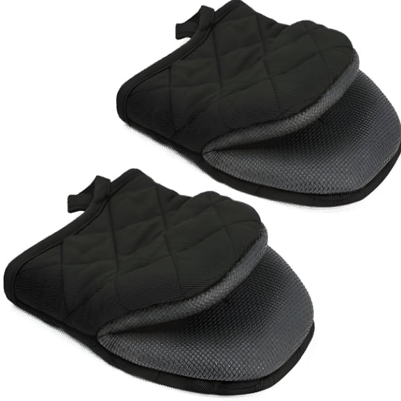 ACDANC Neoprene Mini Oven Mitts,Heat Resistant 300 ºF Gloves Pot Holders for Cooking,Baking,Non-Slip Grip Surfaces and Hanging Loop Cotton Mitts - 2 Pack