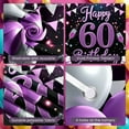 thumbnail image 4 of Purple Glitter Happy 60th Banner Balloons Decor 60th Birthday Display Gift Boxes Champagne Glasses Birthday Backdrop for 60th Birthday Party Adult Birthday Celebration Indoor Party Decoration, 4 of 4