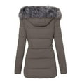 thumbnail image 4 of Stichou Womens Down Coats with Hood Thicken Warm Puffer Jacket with Faux Fur Hood Heavyweight Jackets Winter Coat Pockets Gray L, 4 of 4