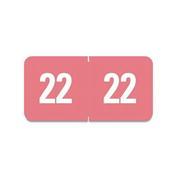 Yearly End Tab File Folder Labels 22, 0.5 x 1, Pink, 25/Sheet, 10/Sheets per Resealable Pegboard Display Pack, 250/Pack
