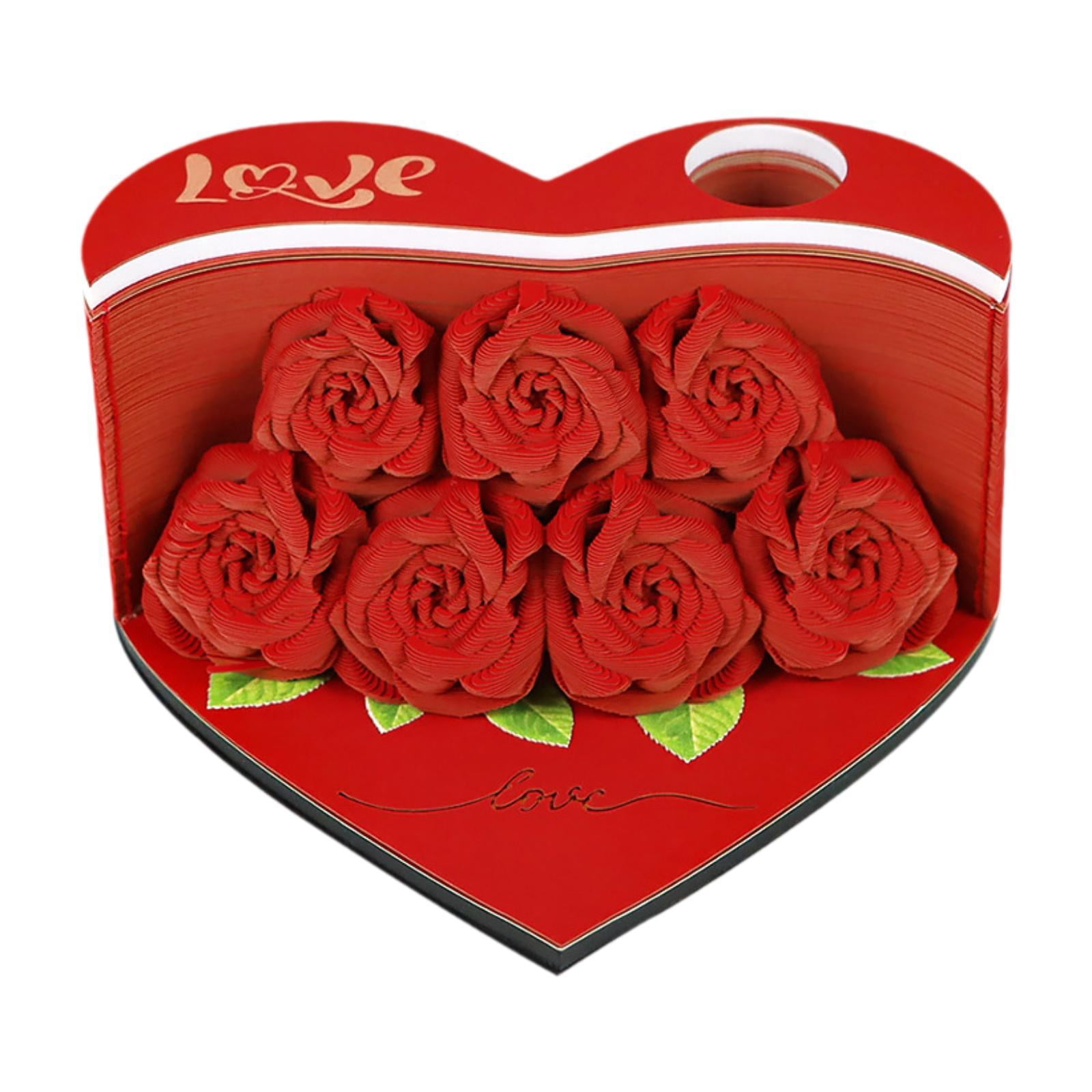 colaxi 3D Memo Pad Story Notepad Paper Carving Art 156 Pages Creative Decorative Notepad Note Pad for Home Living Room Decor Red