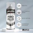 thumbnail image 2 of JENOLITE Filler Primer Spray Paint - WHITE - Flexible Primer Filler For Automotive, Metal & Plastic - Fills Small Dents & Scratches for Smooth Finish - 400ml 13.5fl oz, 2 of 9