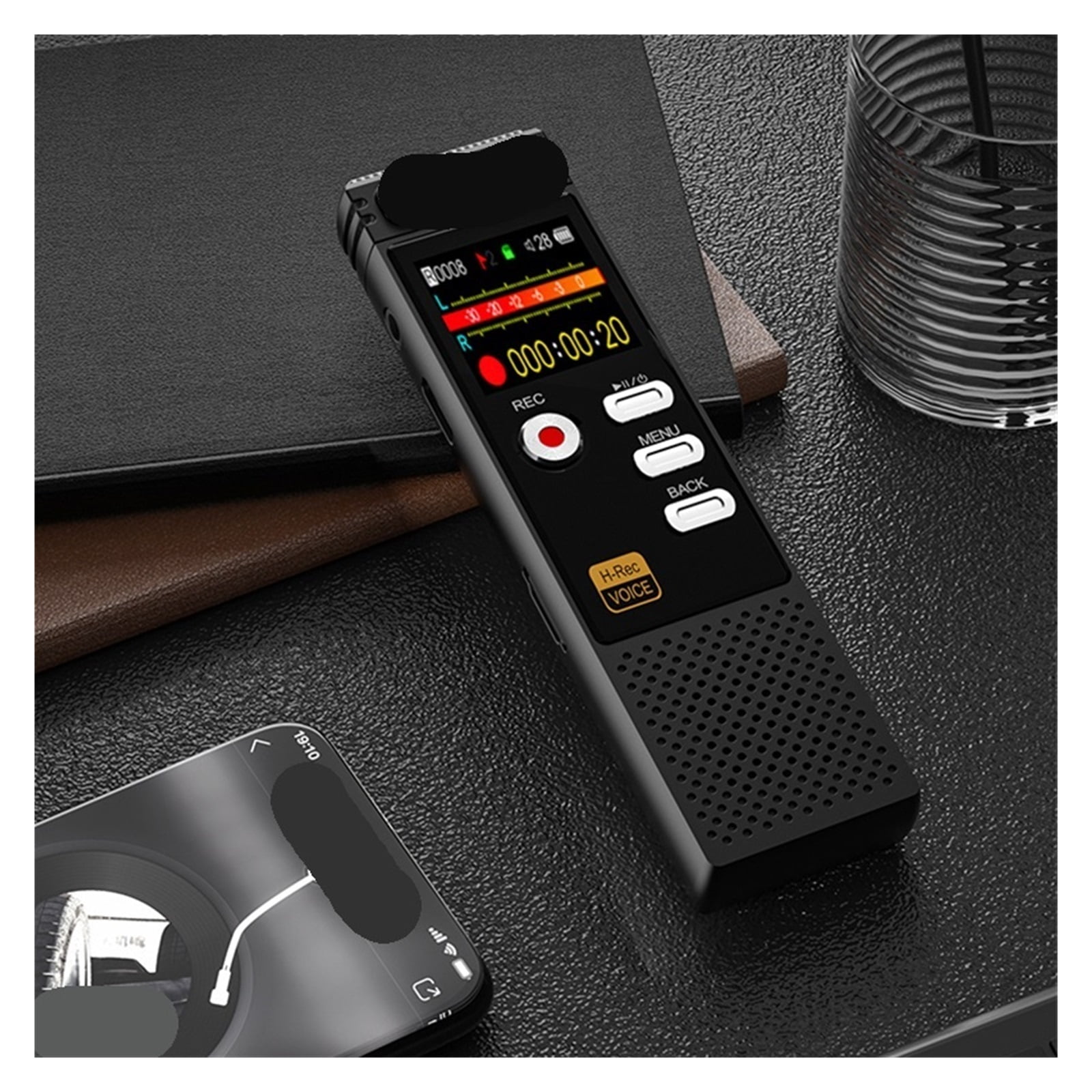 Voice Activated Portable Recorder MP3 Player Telephone Recording Dual Arc Microphone ,Excellent Sound Quality